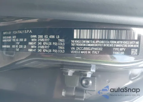 2018 Jeep Renegade Latitude 4X4 from USA, damaged, VIN ZACCJBBB2JPH45302